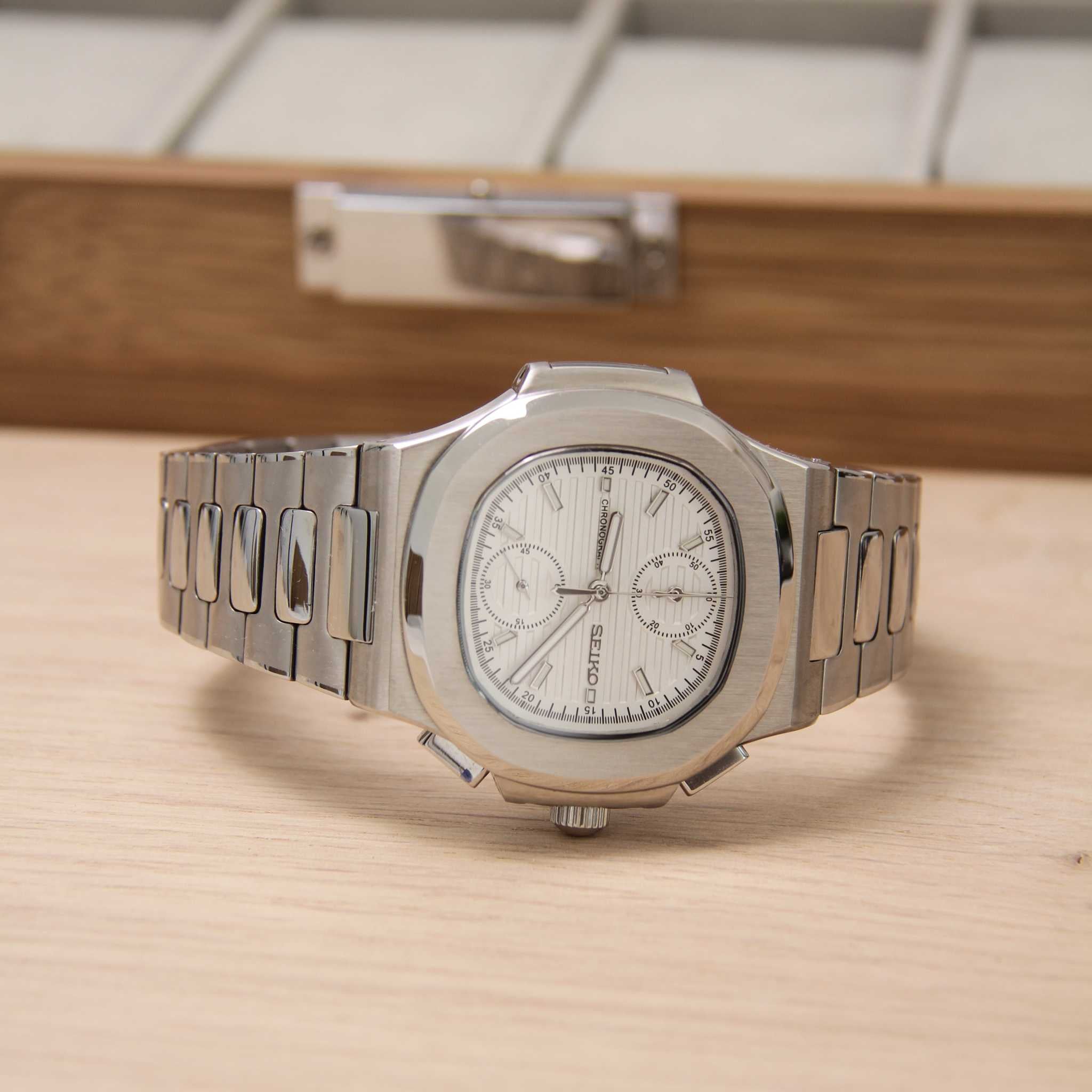 SEIKO MOD NAUTILUS | CHRONOGRAPHE BLANC
