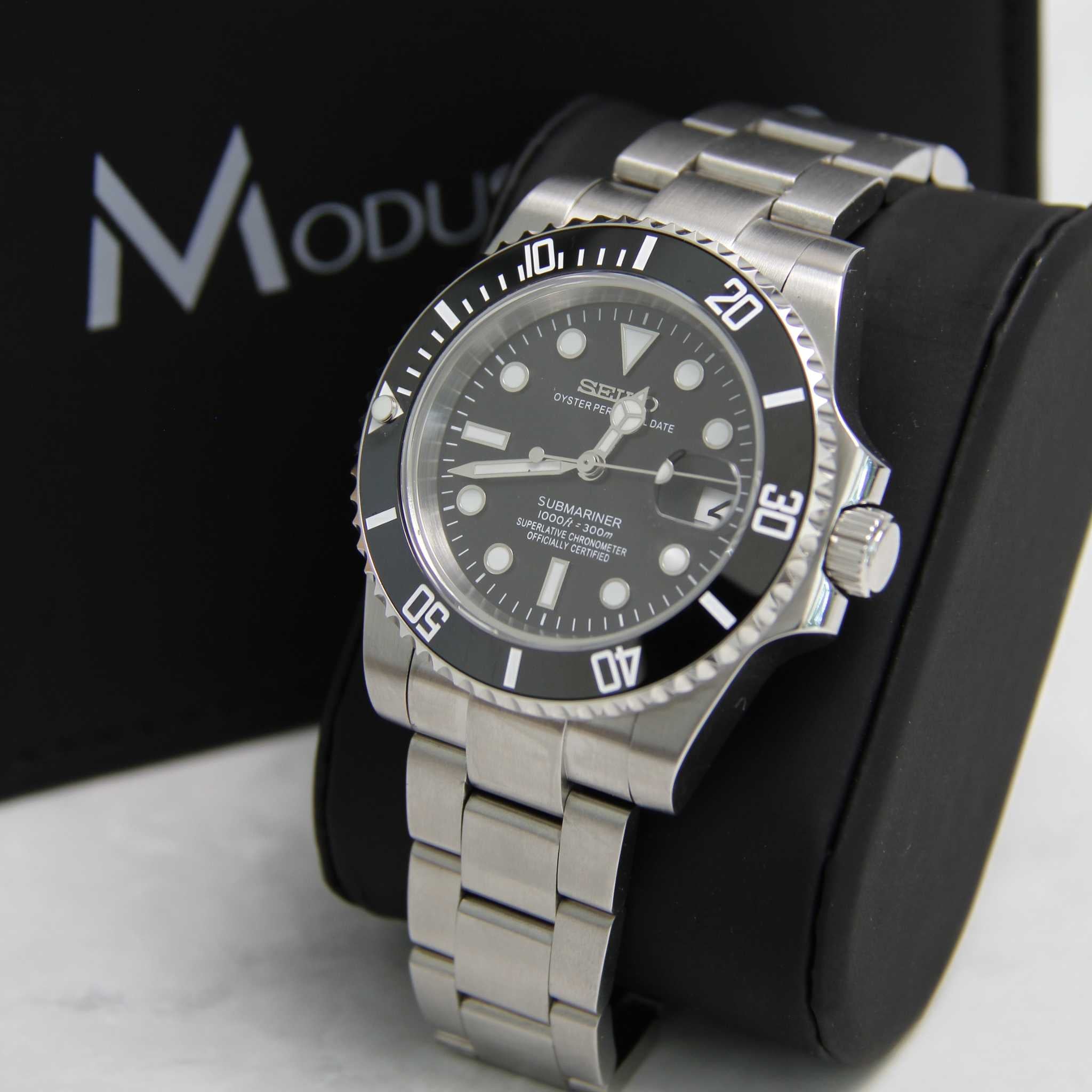 Seiko Mod Submariner Black Date 40mm - Custom Automatic Watch | NH35