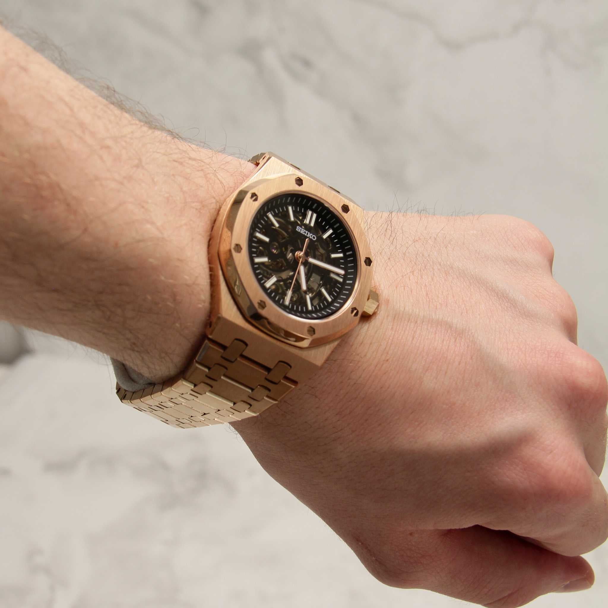 SEIKO MOD ROYAL OAK | SQUELETTE OR ROSE
