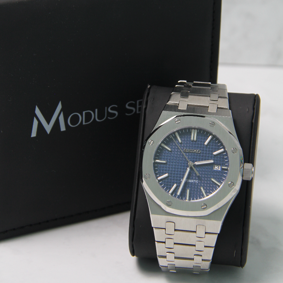 Seiko Mod Royal Oak Blue 41mm - Custom Automatic Watch | NH35