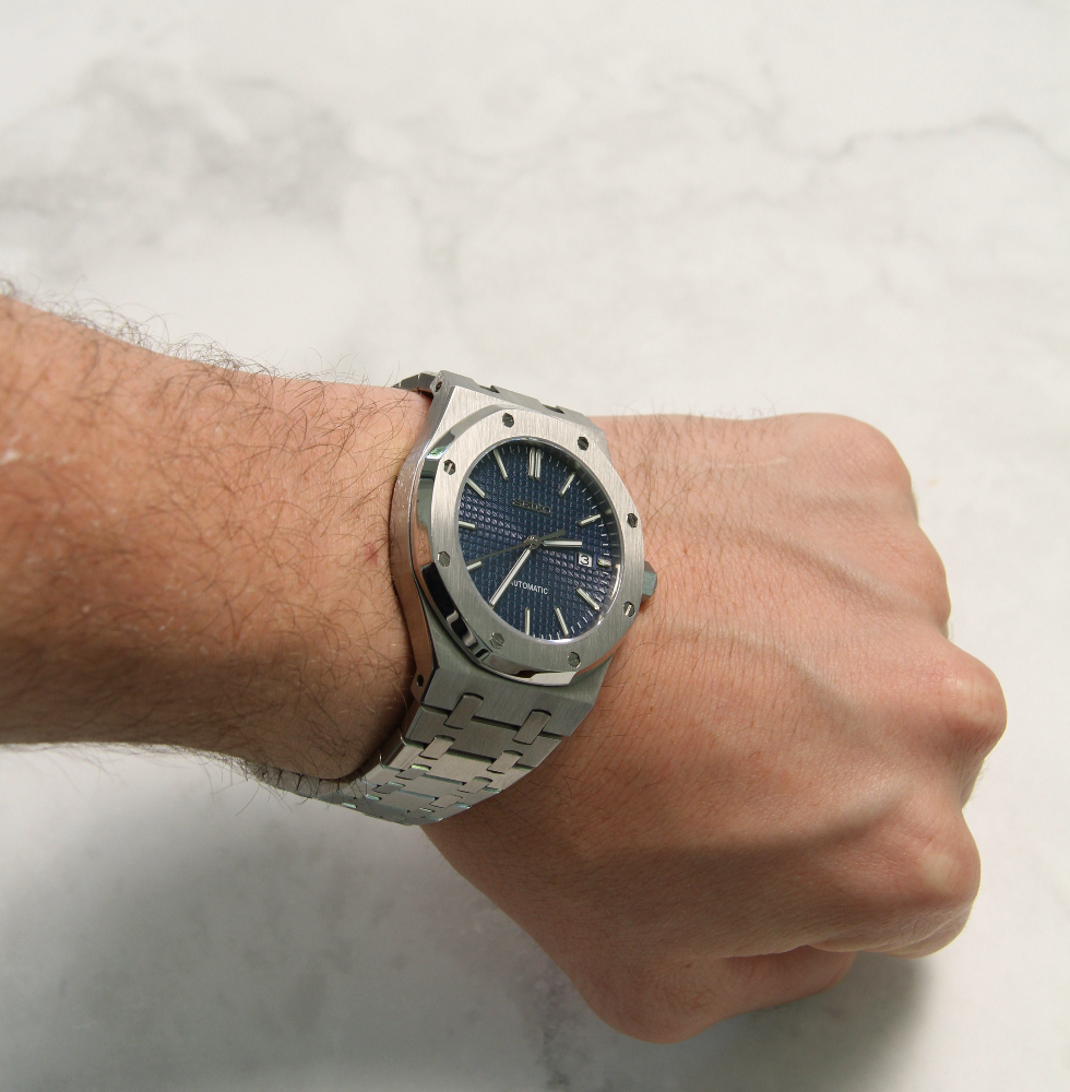 Seiko Mod Royal Oak Blue 41mm - Custom Automatic Watch | NH35