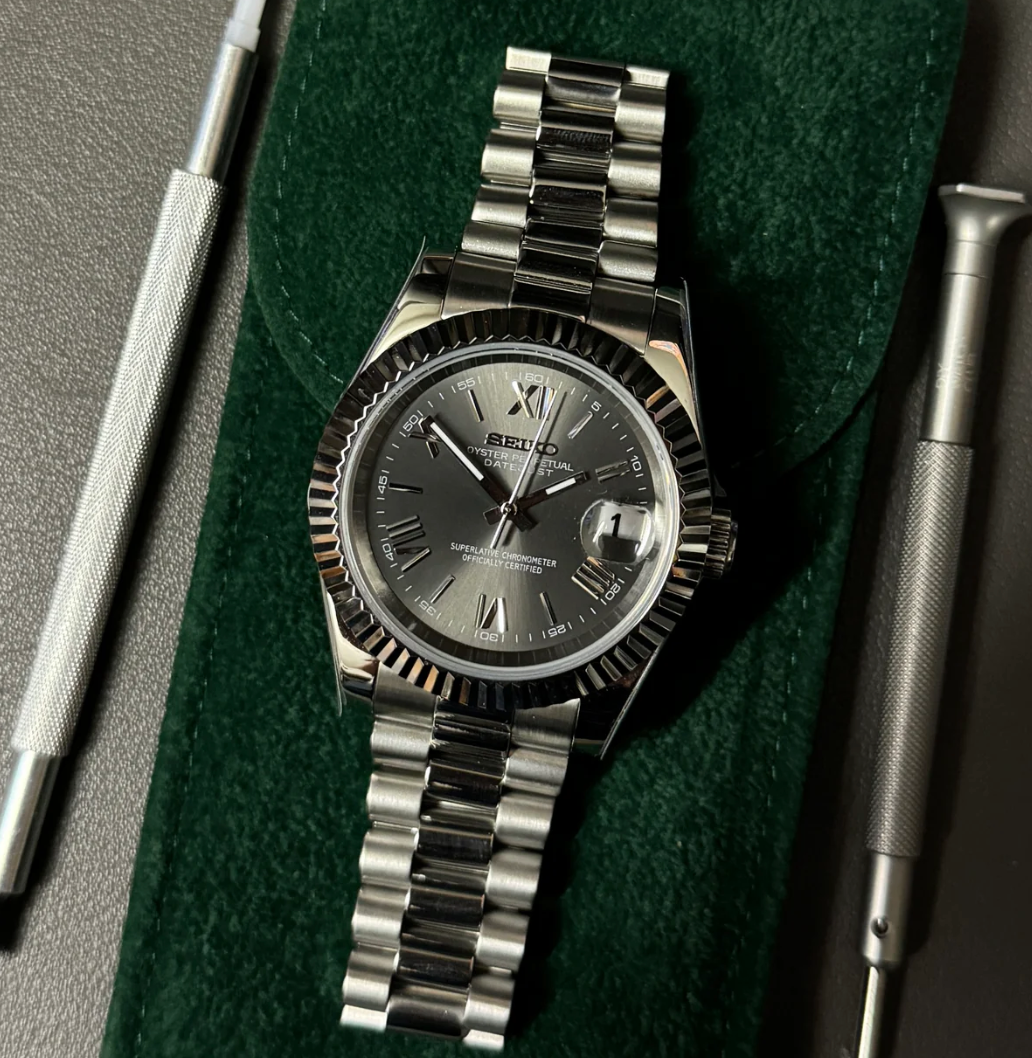 Seiko Mod Datejust Grey 36/40mm - Roman Numerals | NH35 Automatic