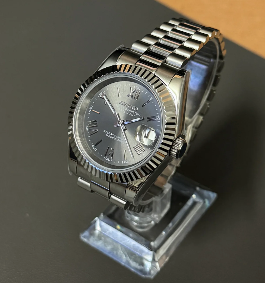 Seiko Mod Datejust Grey 36/40mm - Roman Numerals | NH35 Automatic