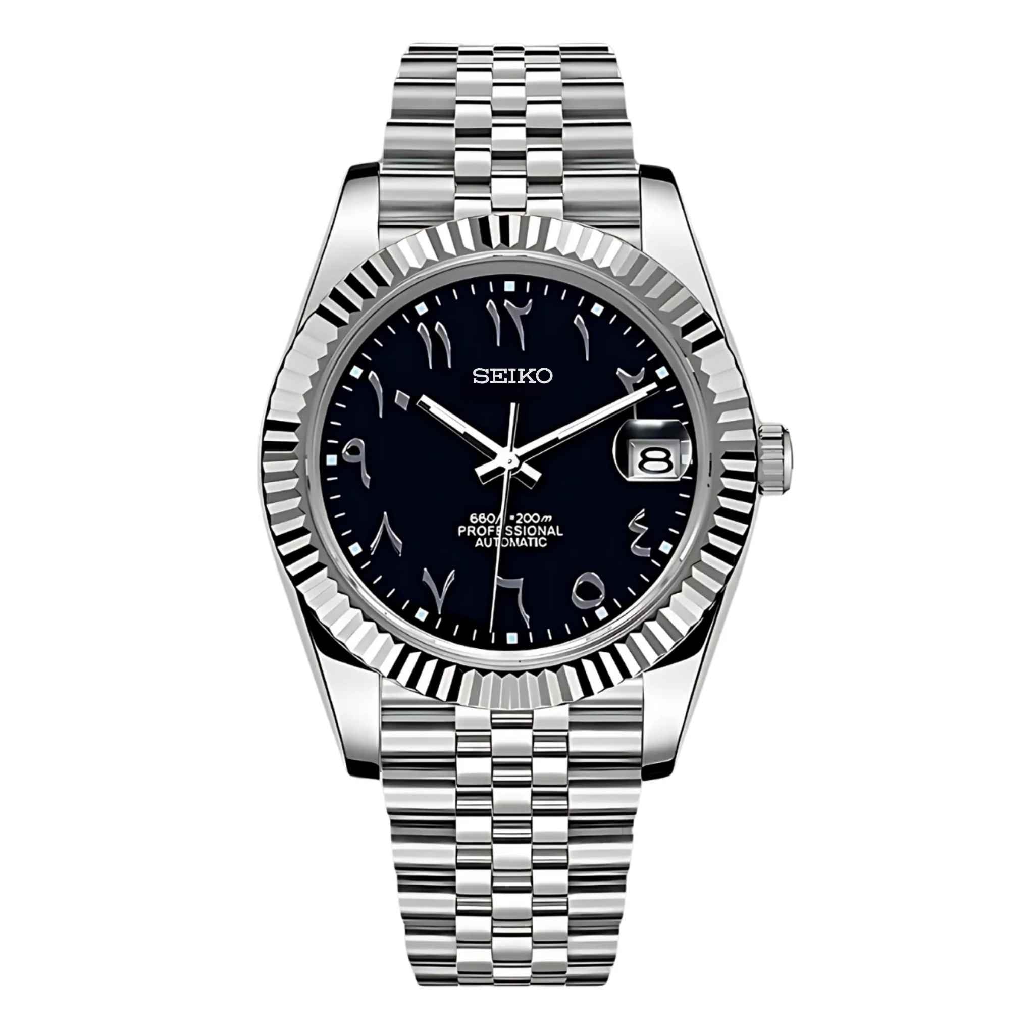 SEIKO MOD DATEJUST | ARABIC NOIR