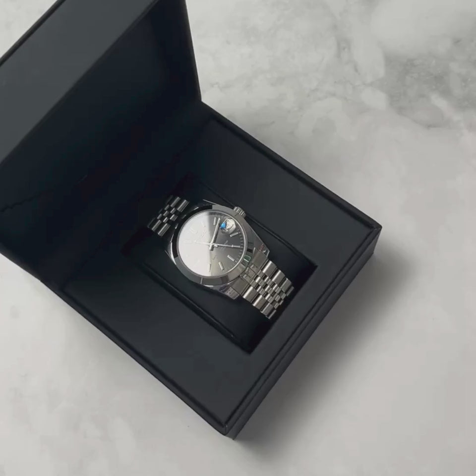 Montre Seiko Mod Datejust gris 36mm avec cadran argenté – mouvement automatique japonais NH35