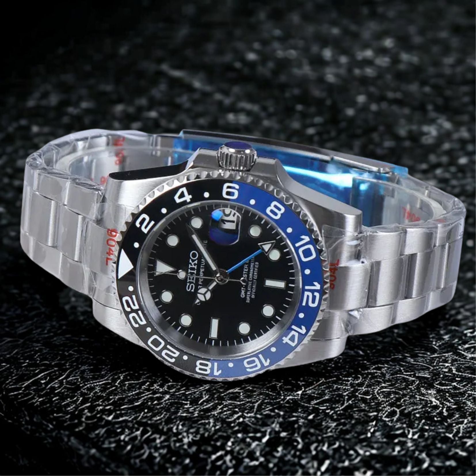 Seiko Mod GMT Batman Black Blue - 40mm