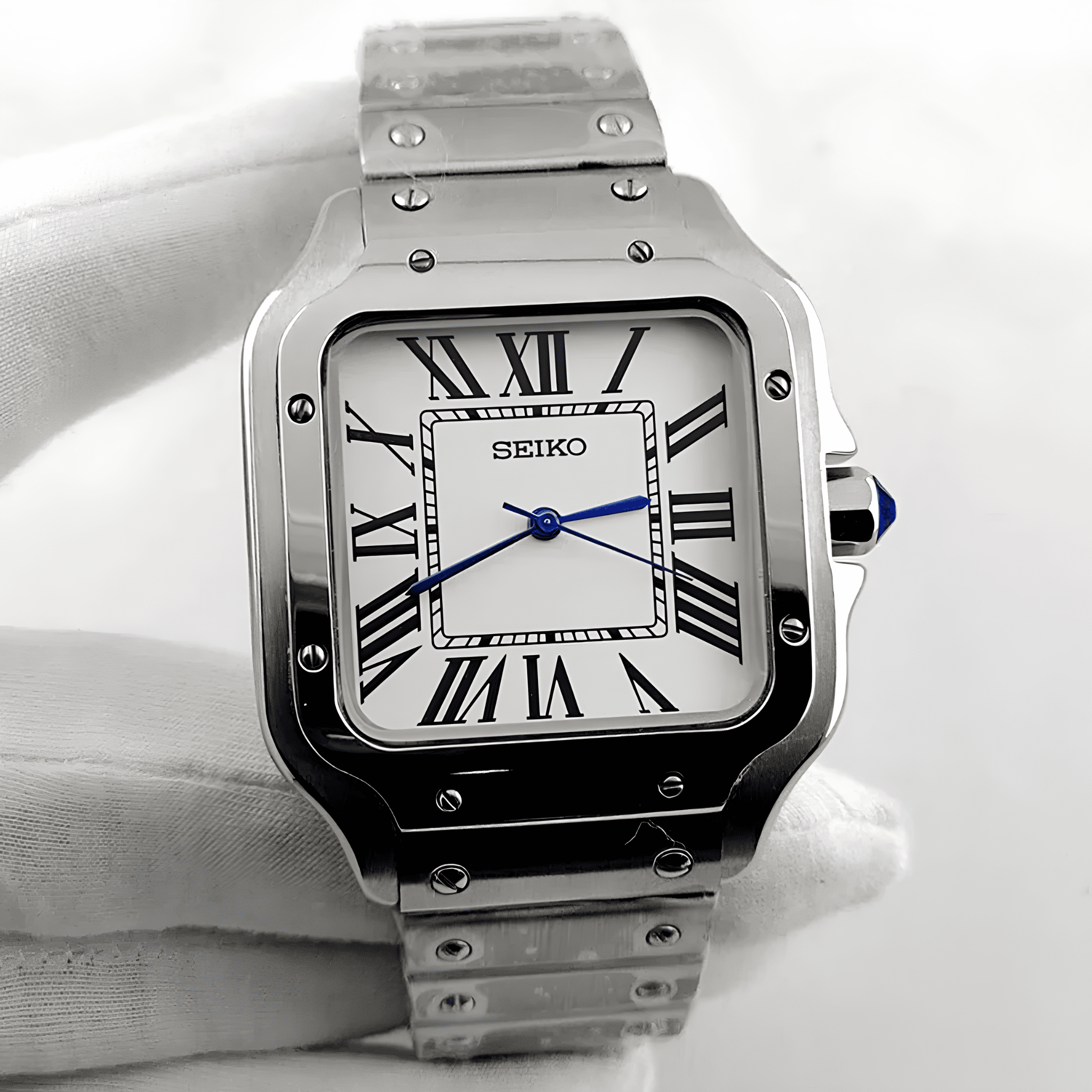 Seiko Mod Santos White 38mm - Custom Automatic Watch | NH35