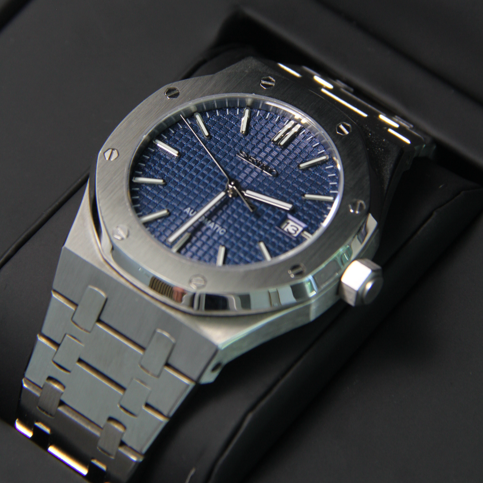 Seiko Mod Royal Oak Blue 41mm - Custom Automatic Watch | NH35