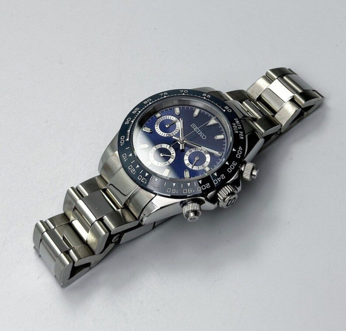 Seiko Mod Daytona Blue 40mm