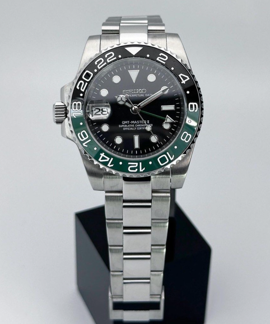 Seiko Mod GMT Sprite Black Green 40mm - Custom Automatic Watch | NH34