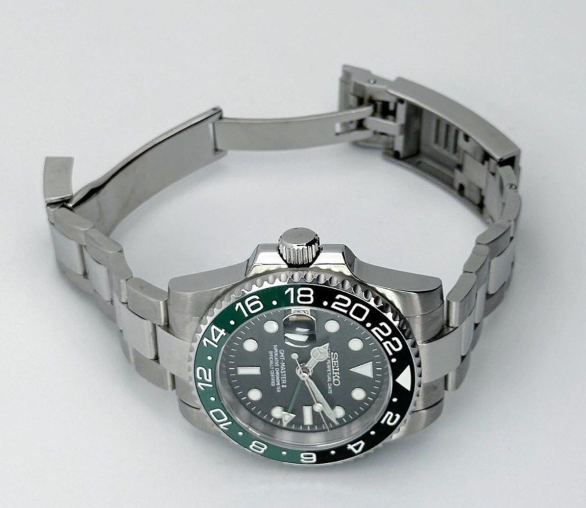 Seiko Mod GMT Sprite Black Green 40mm - Custom Automatic Watch | NH34