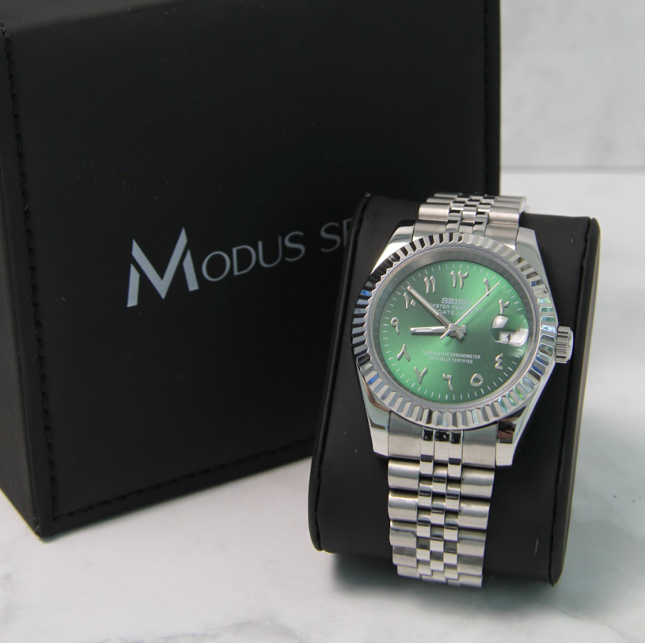 Seiko Mod Datejust Arabic Green 36/40mm
