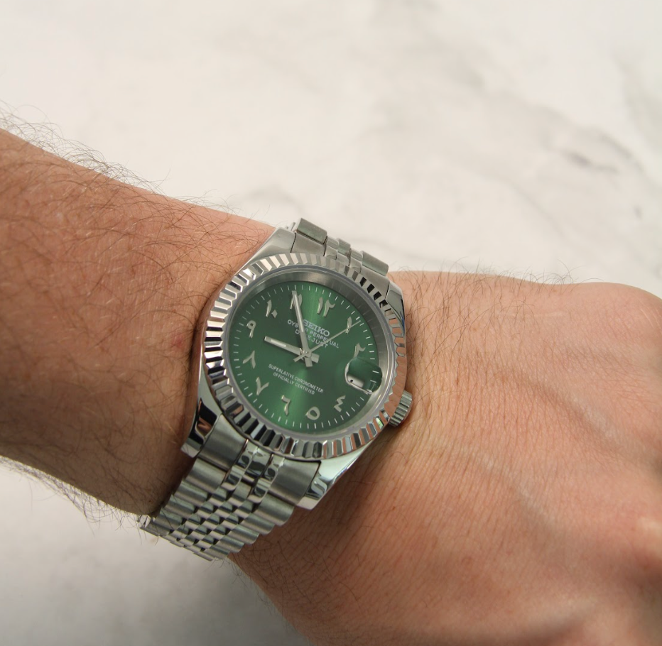 Seiko Mod Datejust Arabic Green 36/40mm