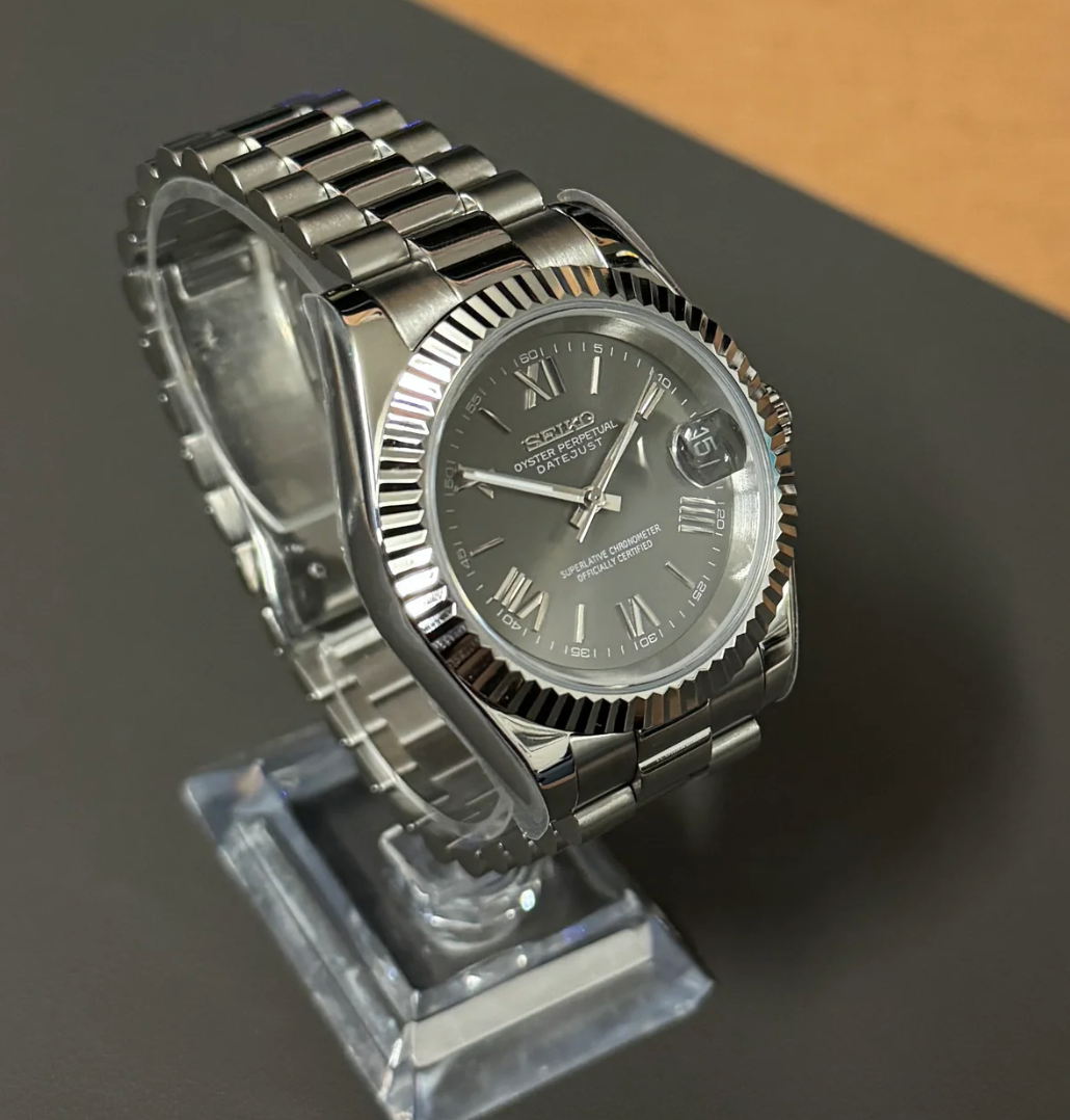Seiko Mod Datejust Grey 36/40mm - Roman Numerals | NH35 Automatic