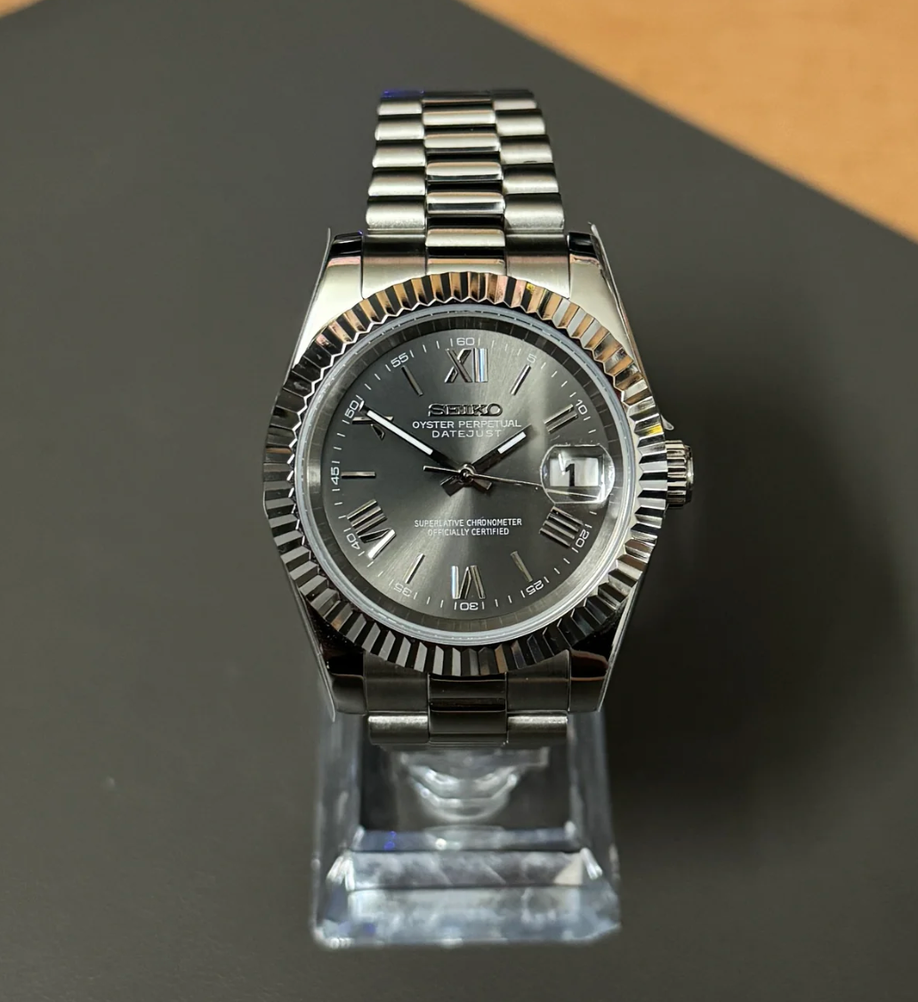 Seiko Mod Datejust Grey 36/40mm - Roman Numerals | NH35 Automatic