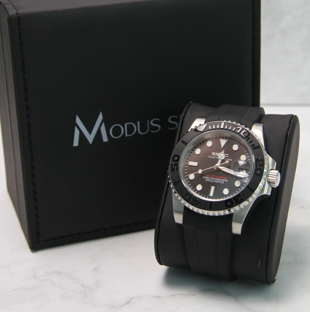 SEIKO MOD YACHTMASTER | NOIR ARGENT