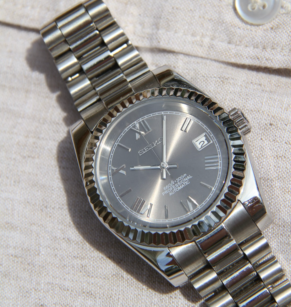 Seiko Mod Datejust Grey 36/40mm - Roman Numerals | NH35 Automatic