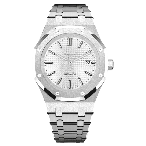 Montre Seiko Mod Royal Oak Frosted Brillant avec cadran givré – mouvement automatique visible NH35
