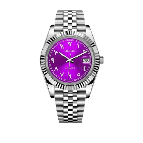 Montre Seiko Mod Datejust violet avec cadran violet – mouvement automatique fiable NH35
