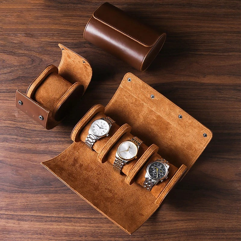 Vintage Leather Watch Display Stand