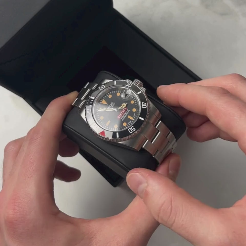 Montre Seiko Mod Submariner Comex avec cadran noir – mouvement automatique NH35