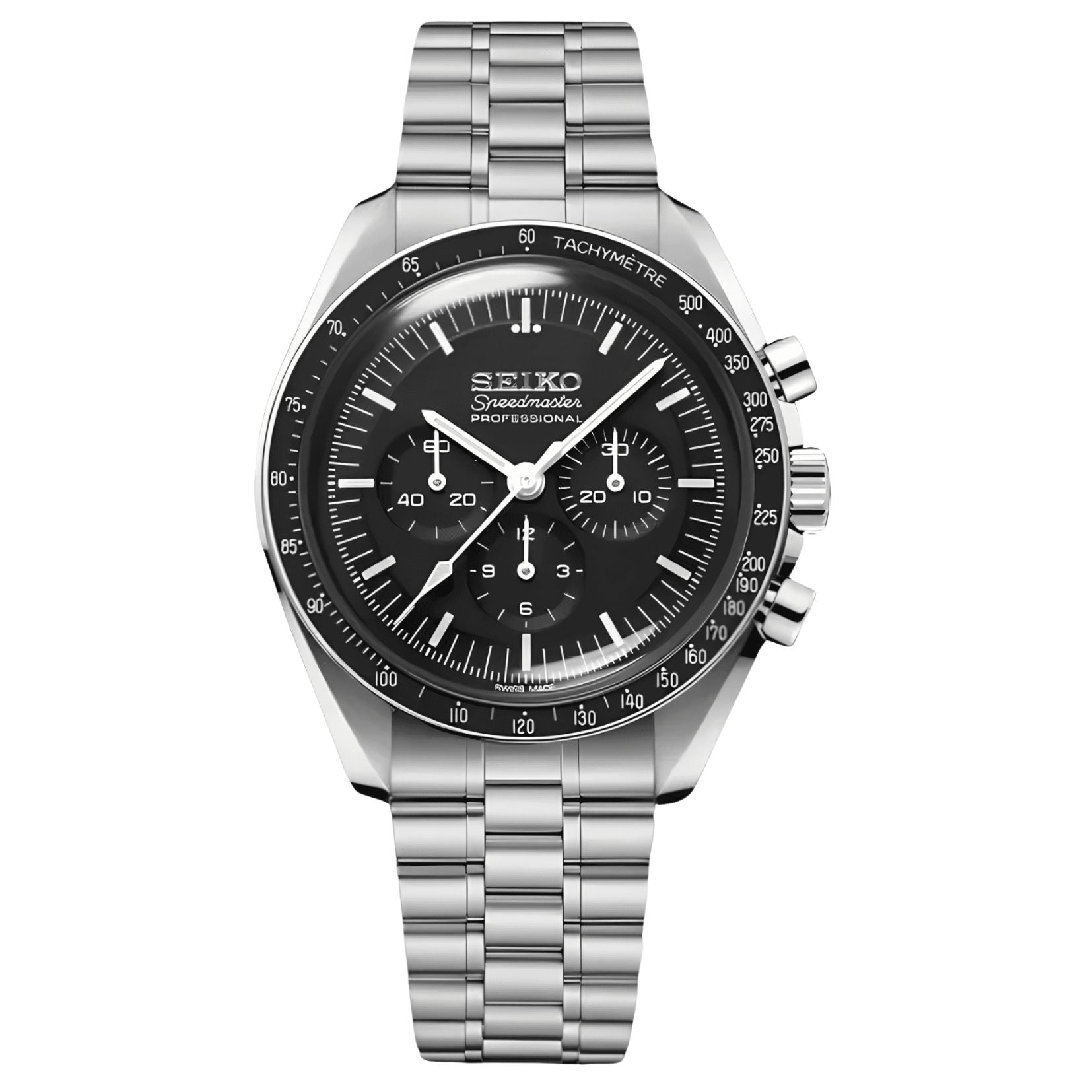 Seiko Mod Speedmaster Black 40mm - Mechanical Quartz Watch Seiko Mod Speedmaster Black 40mm - Mechanical Quartz Watch